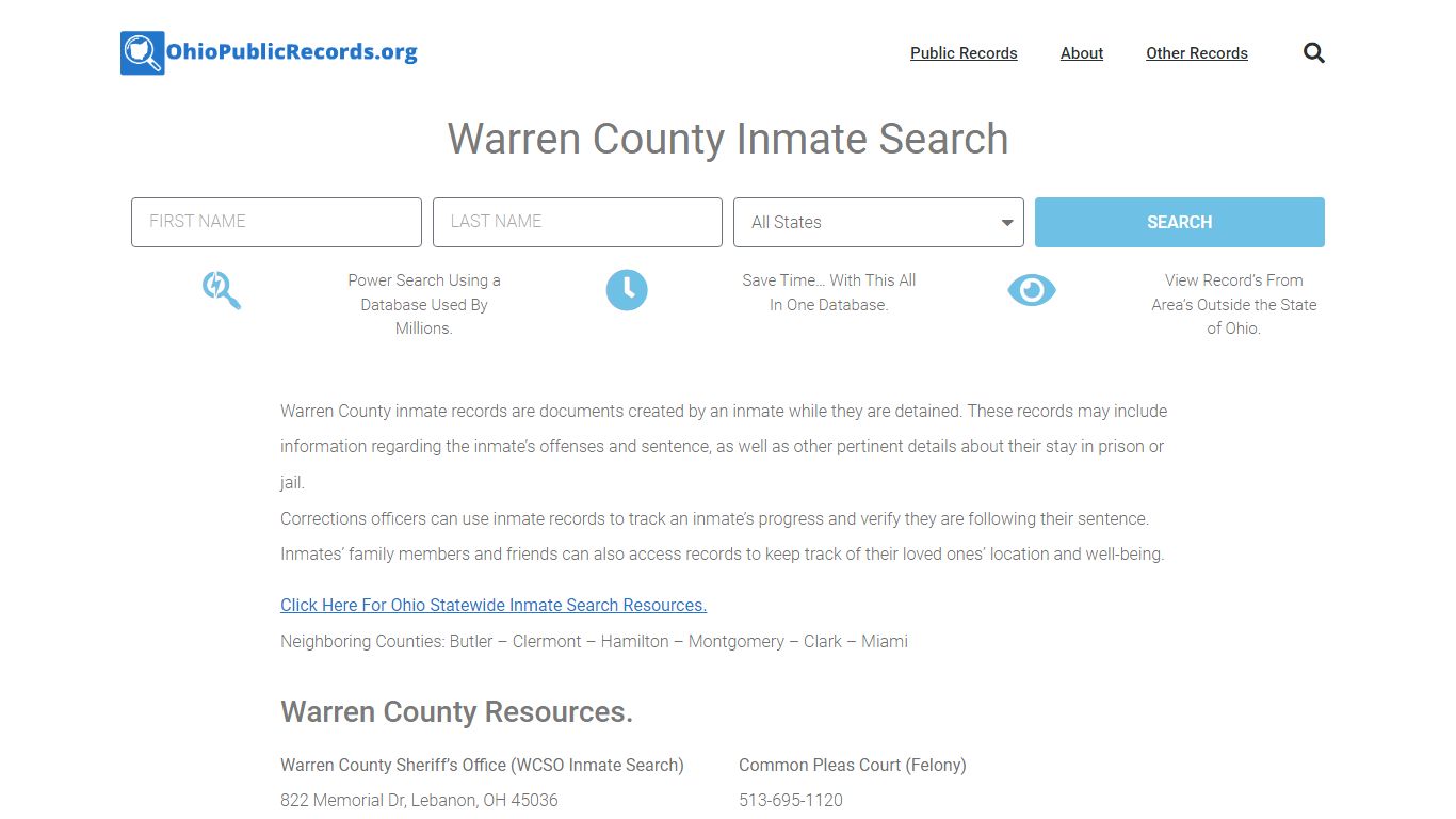 Warren County Inmate Search - WCSO Current & Past Jail Records