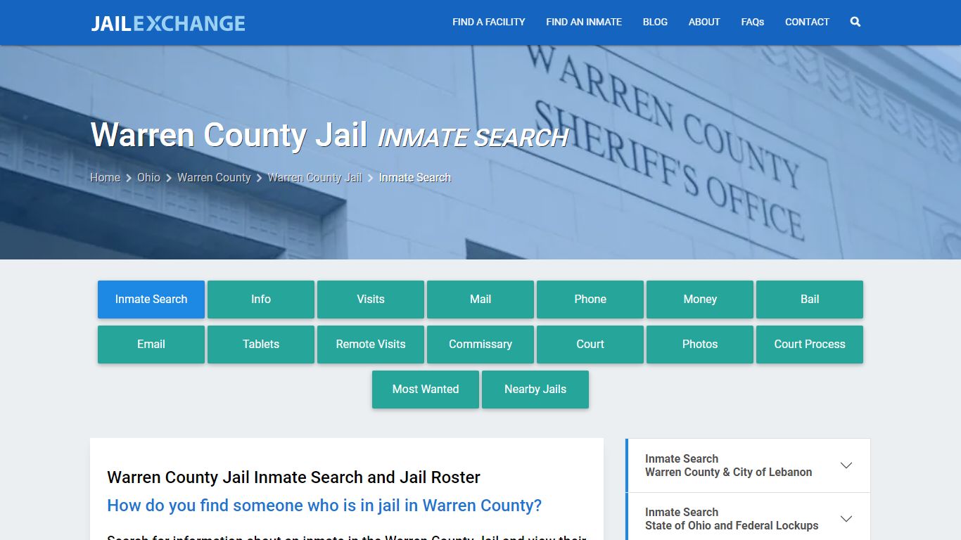 Inmate Search: Roster & Mugshots - Warren County Jail, OH