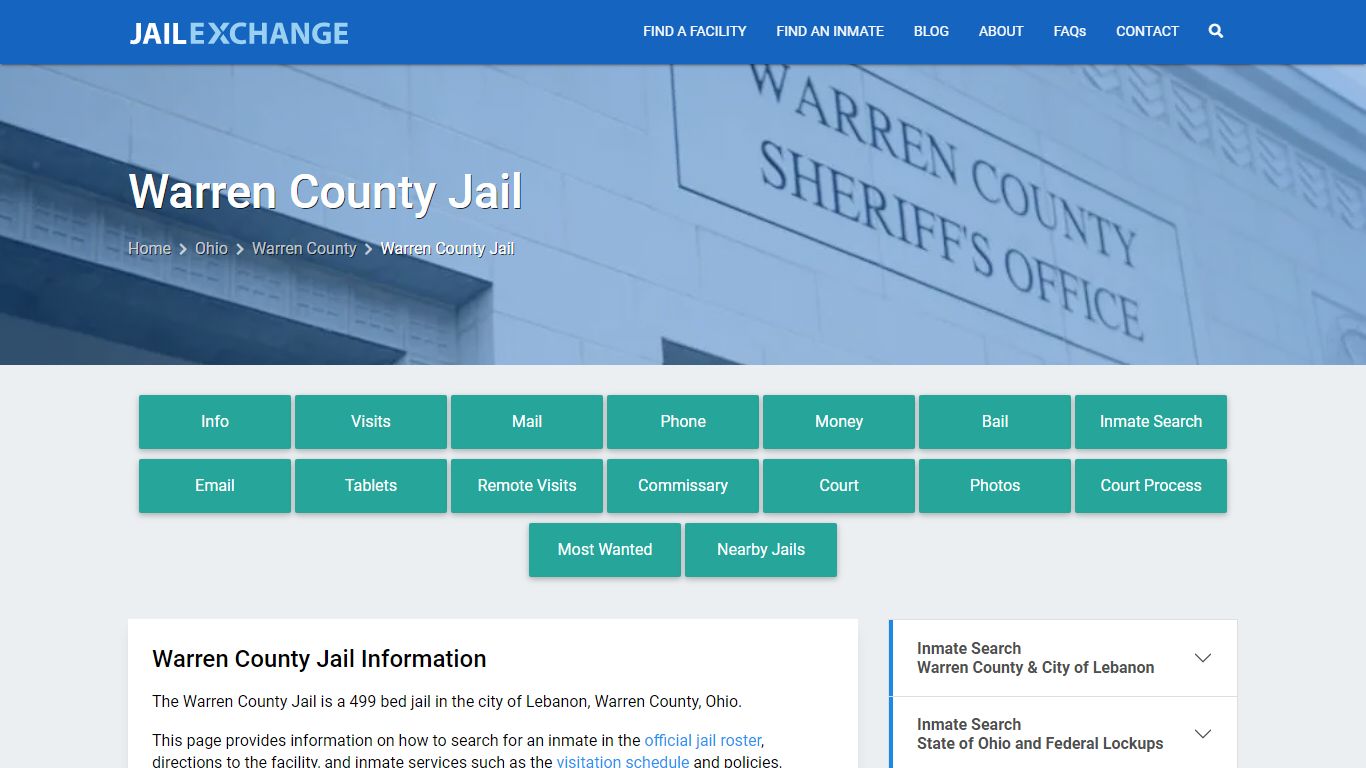 Warren County Jail, OH Inmate Search, Information